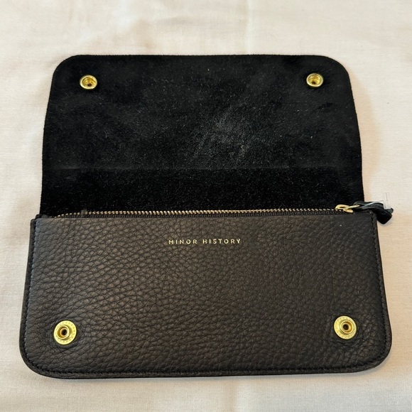 Minor History Leather Ledger Wallet in Black & Gray - Picture 4 of 8